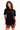 100% Cotton Oversize Fit Crew Neck Black Women's T-Shirt - Halo