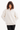 Oversize Fit Stand Collar Half Zippered Raised Ecru Women's Sweatshirt - Cass