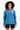 Crew Neck Embroidered Raised Polar Fleece Inside Blue Women's Sweatshirt - Rigil