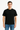 100% Cotton Oversize Fit Crew Neck Black Men's T-Shirt - Alpha